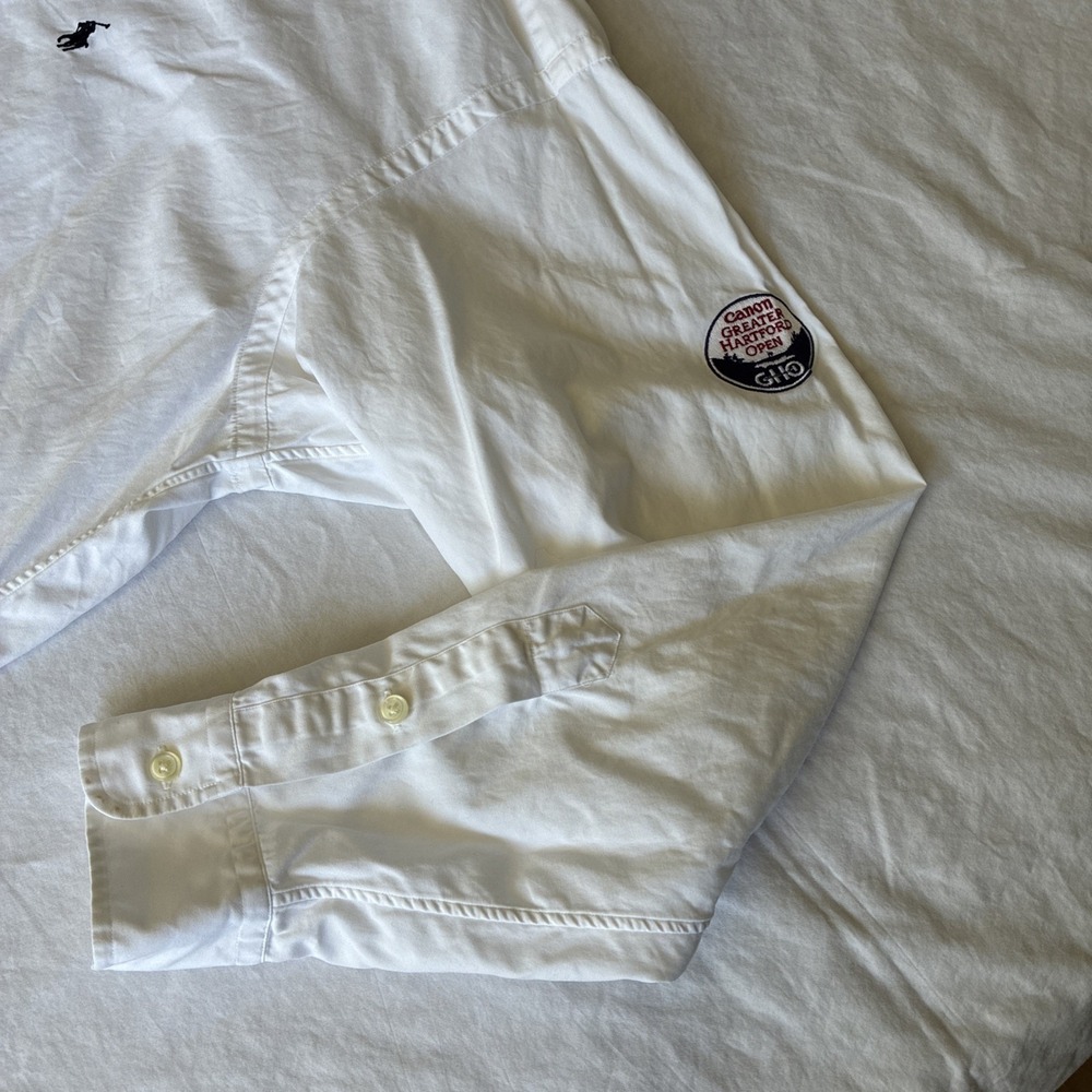 VTG Ralph Lauren Blake Button Down Shirt Men's L White Canon GHO Golf Tournament - Picture 2 of 11